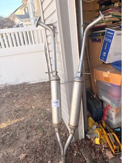 direct-fit aftermarket intermediate exhaust mid-pipe and dual-resonator assembly