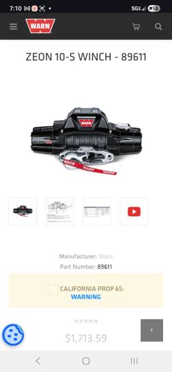 Warn Zeon 10s -10,000lb Winch
