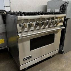 Viking 36”Wide Dual Fuel Range Stove Stainless Steel 6 Burners
