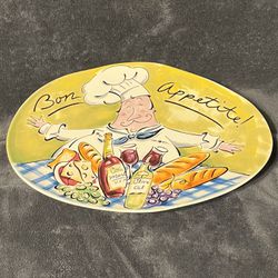 Mud Pie “Bon Appetite” Serving Platter by Tracy Flickinger 14.5 x 11.25 in. 