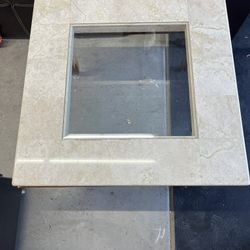 Single Granite And Glass Table 