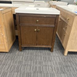 30” Bathroom Vanity In Dark Wood Color 