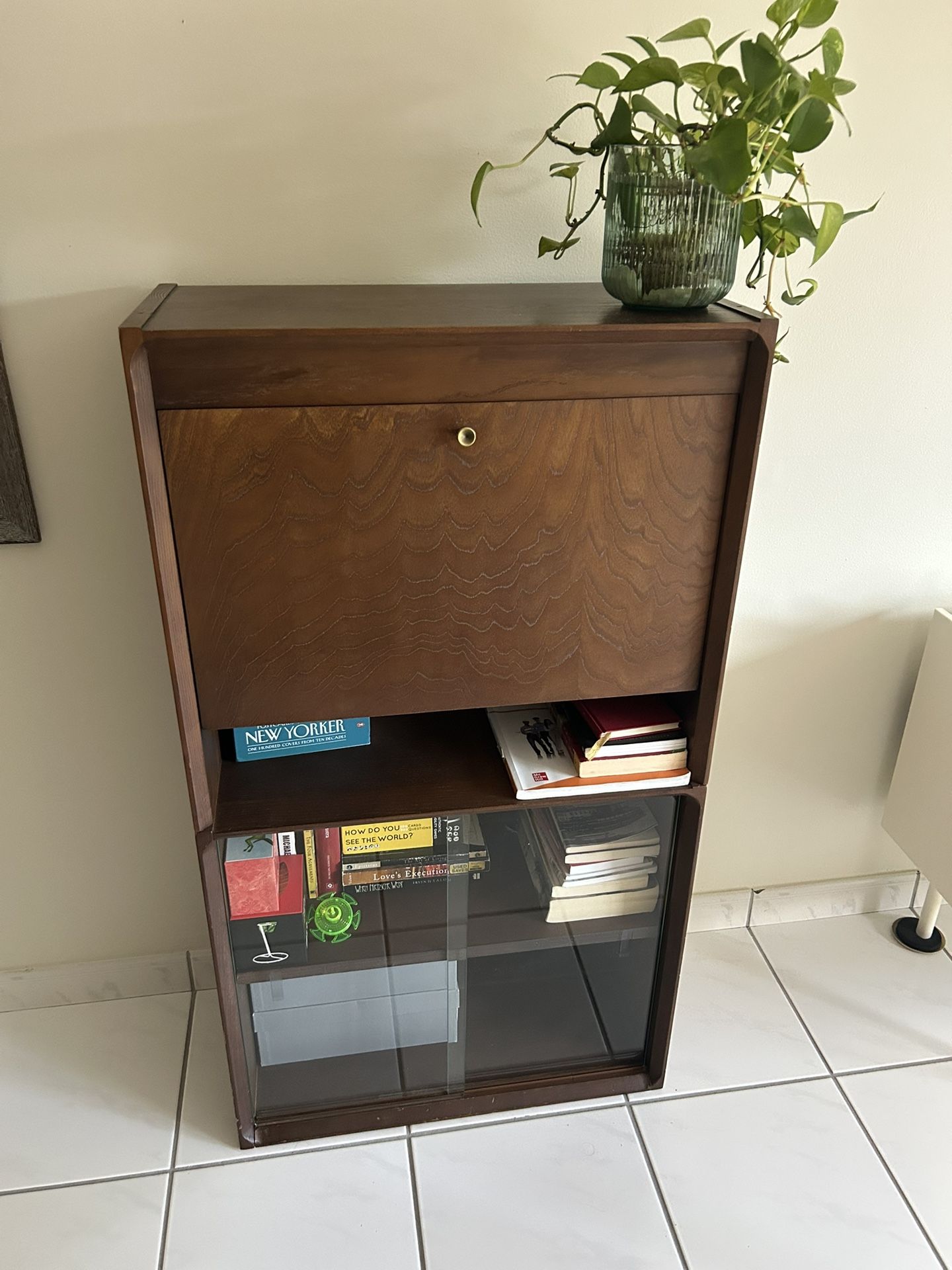 Wood Secretary Desk/cabinet (slim)