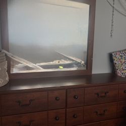 Dresser Mirror, Nightstand And Matching Headboard W/ Mattress $40