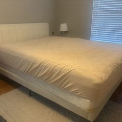 Queen Size Bedframe Beige 100$ OBO