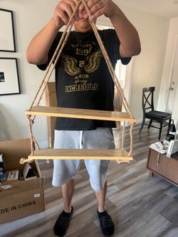 Wooden 2 Tier Hanging Shelf
