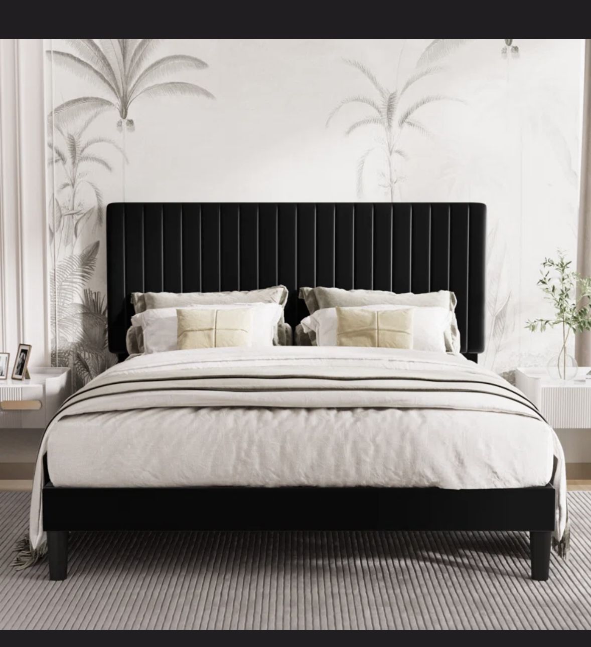 Chyenna Upholstered Bed Frame QUEEN SIZE / Estructura de cama tapizada Chyenna