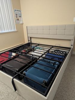 King Size Upholstered Bed Frame with Storage