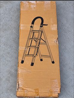 🔴 BRAND NEW 4-STEP FOLDING LADDER  IN THE BOX— HEAVY DUTY
