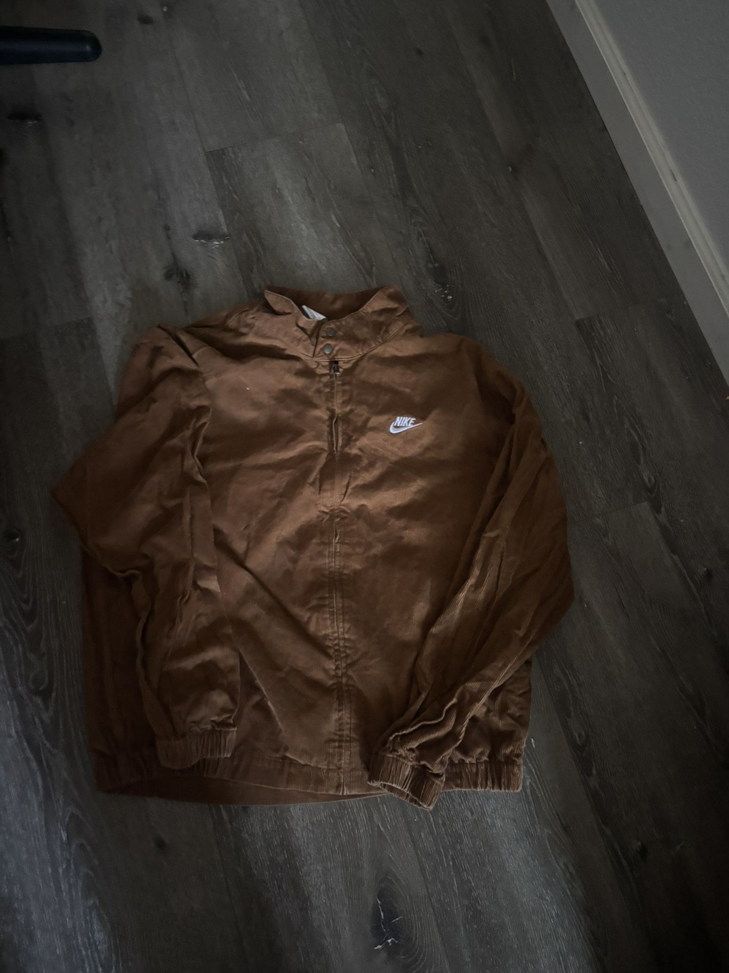 Brown Nike Sportswear Club Men's Corduroy Harrington Jacket Vintage Size Large NEGOTIABLE