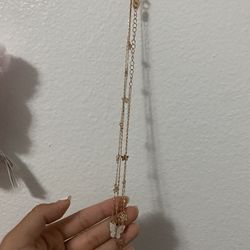 Gold Icing Layered Butterfly Necklace 