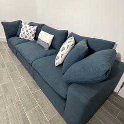 Sectional Sofá Blue Fabric Modular Cloud Couch FREE DELIVERY