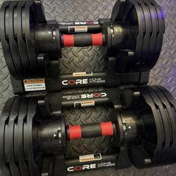 Core Home Fitness Adjustable Dumbbell Set (5–50 lbs Pair) with Cradles – Brand New Condition
