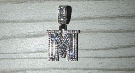 Letter M Iced Out Pendant