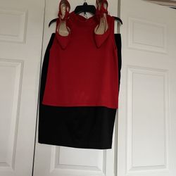 There Is Three Pieces A Skirt Size 12  Color Is Black And The Top In Size Medium The Color Is Red And A Pair Of Shoes In Size 7 All For $55 Total 