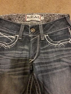 ARIAT Women's R.E.A.L Denim Mid-Rise Bootcut, Marine. Size 25Long.
