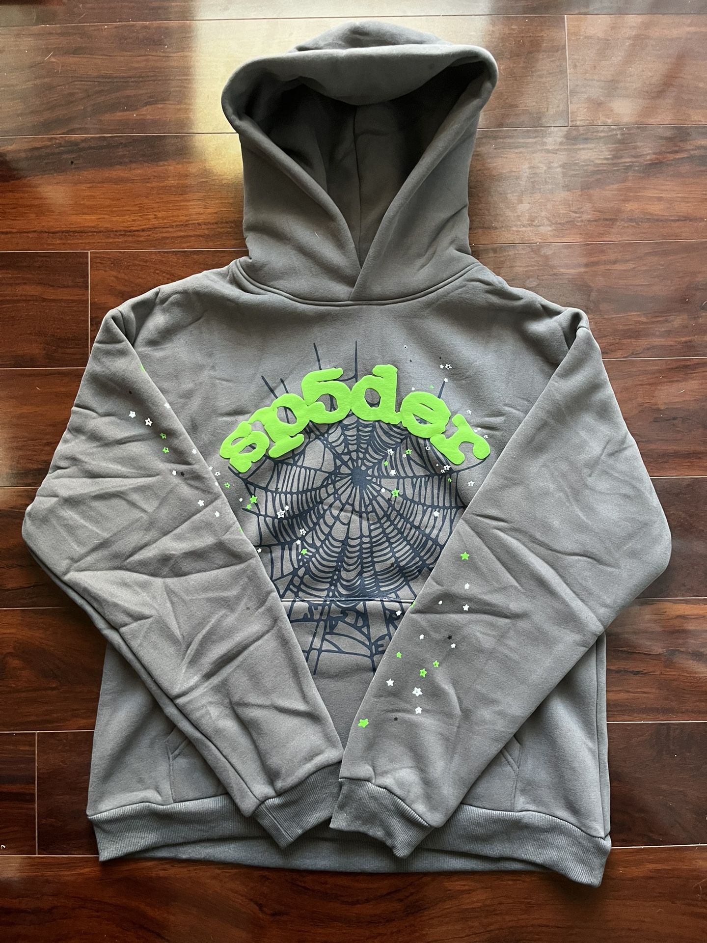 Grey/Green Spyder Hoodie Size LARGE