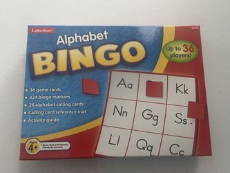 Lakeshore Alphabet BINGO Up to 36 Players, Complete In Box. Great Condition
