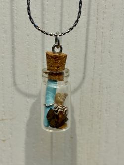 Turquoise Mini Message in a Bottle Pendant Necklace