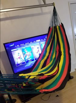 New Beautiful hammock. Rasta color. Tropical vibes.