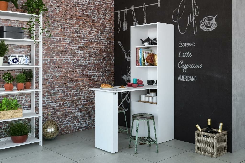 Multipurpose Cabinet with Desk, White