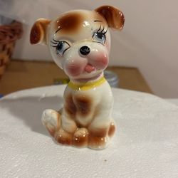 Ceramic Bug Eyed Dog Figurine 
