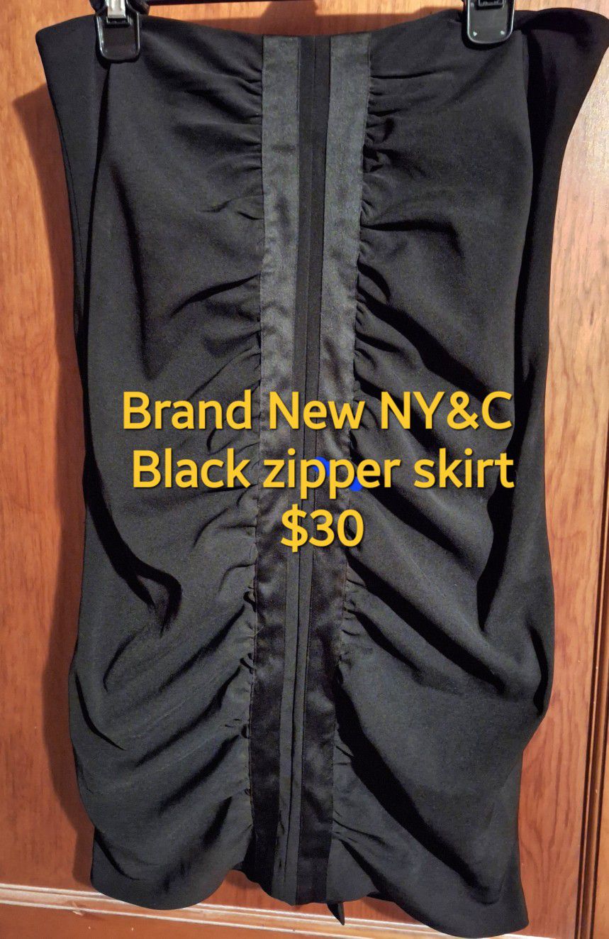 Brand New With Tag NY & Company Black Zipper Skirt 