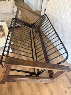 Futon bed frame and regular mattress