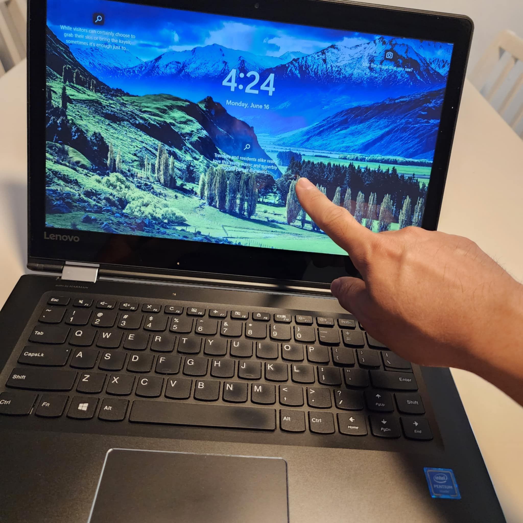 Lenovo IdeaPad Flex 4-1470 14" Laptop touchscreen FLEX Intel Pentium 4405U 4GB RAM 120GB SSD Windows 11 pro. Microsoft office installed. It has so