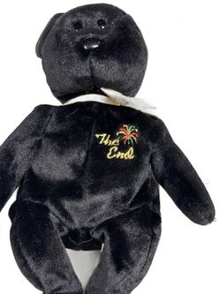 Ty Beanie Baby The End Black Bear Fireworks 1999