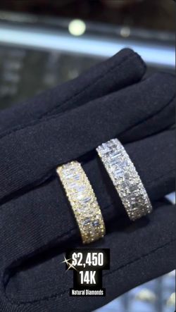 14K Natural Diamonds Baguettes Band