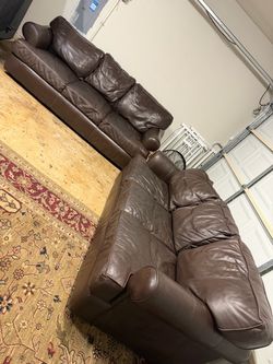 Arhaus Top Grain Leather Sofa Set