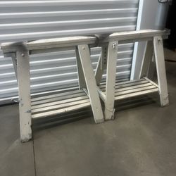 Finnvard Trestle with Shelf 27 1/2" x 28/36 5/8" ~ New in Box (Set of 2) WHITE