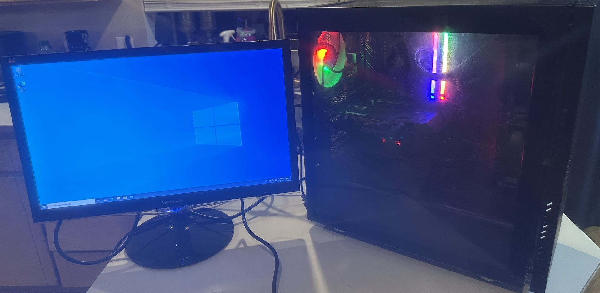 Gaming Computer (Custom Build) With ViewSonic 24-inch Full HD LED Monitor