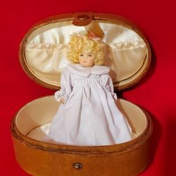 Vintage Delton Fine Collectibles 6" Porcelain Doll in Case