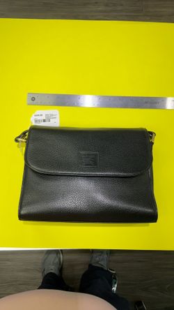 Vintage Burberry Black Leather Shoulder/ Side Bag