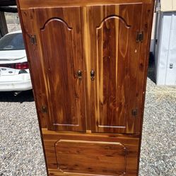 Solid Cedar Wardrobe Armoire – Full Hanging Closet Storage 67h x 34 1/2w x 22d