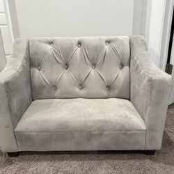 Children’s Sofa - Light Gray Velvet