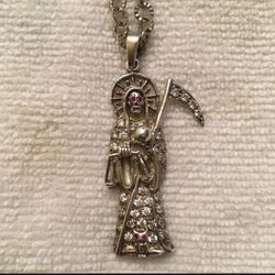 Necklace Pendant 925 MEX Silver Of The Santa Muerte