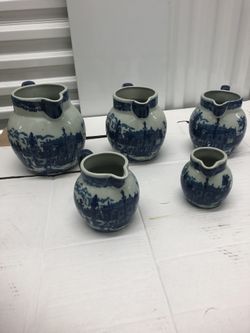 Set of German porcelain pitchers