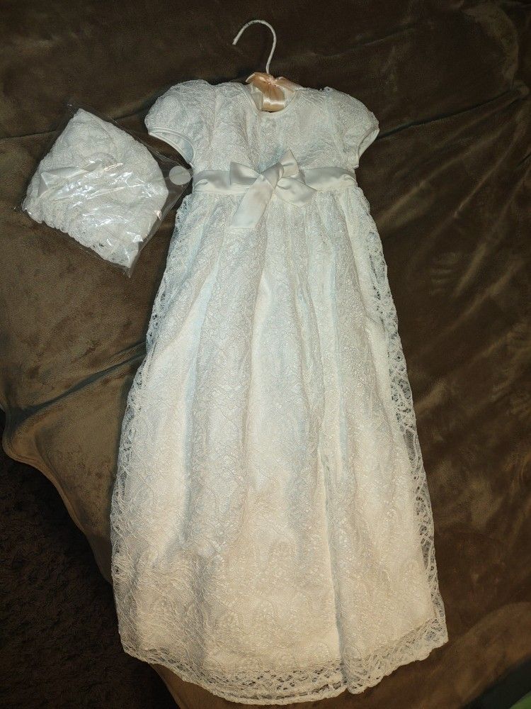 White dress for baptism. Bestido Para Bautismo