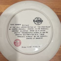 Norman Rockwell  ‘the Story Teller Plate 