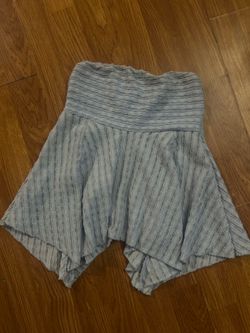 Baby blue flared tube top