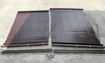 2.    Espresso Cordless Premium Faux Wood Blinds with 2.5 in. Slats - 52 in. W x 64 in.  L.      (