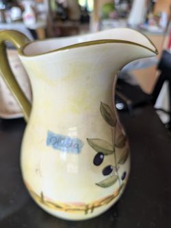 Pitcher With Olive/Italian Motif