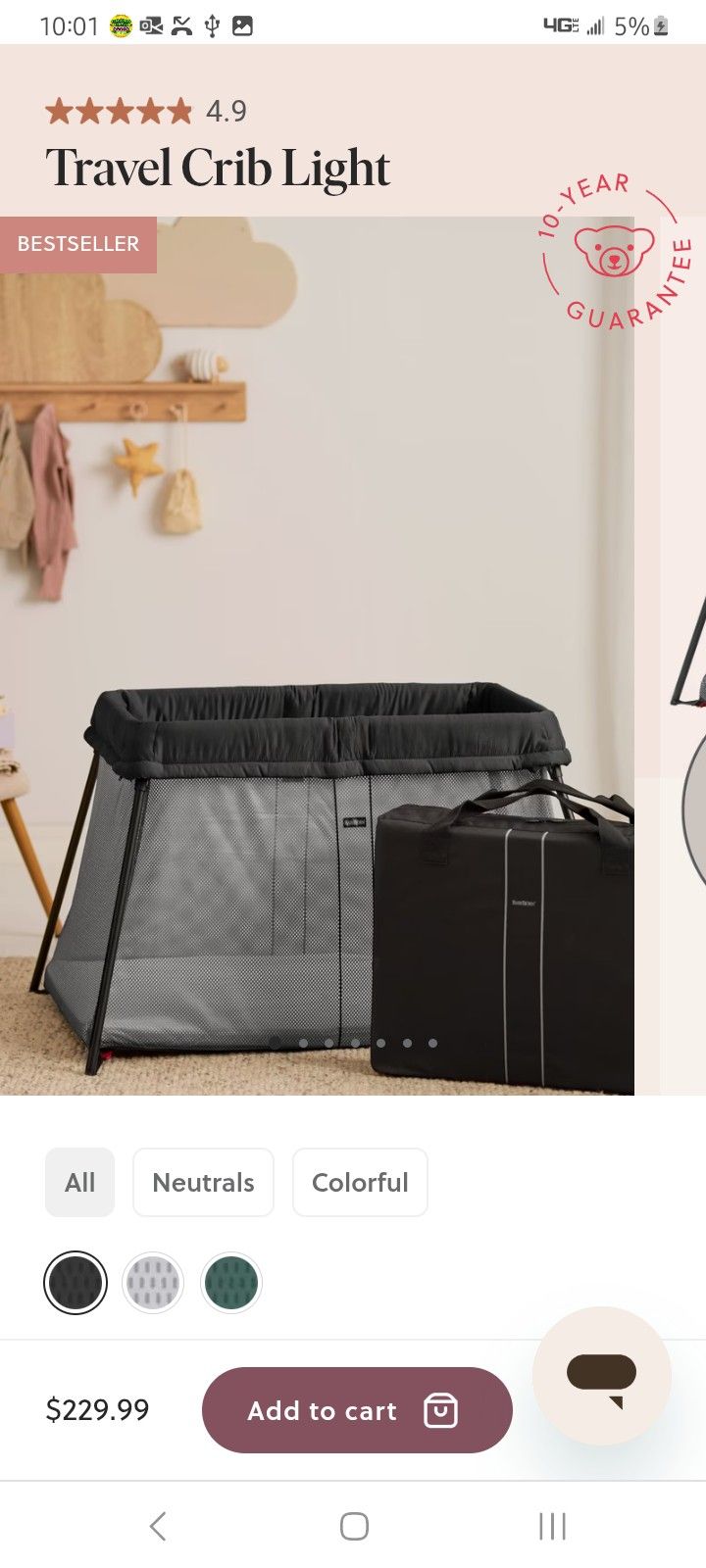 Baby Bjorn Pack N Play Travel Crib