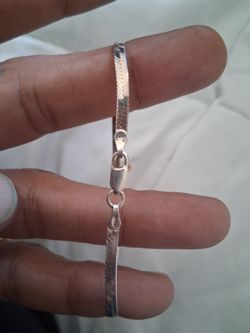 Silver Herringbone Chain Bracelet