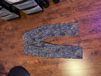 true religion Paint-Splattered Graphic Denim Jeans