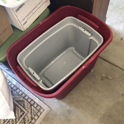 2 Tote Bins W/O Lids