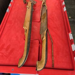 Antique 1920s Wooden Skates